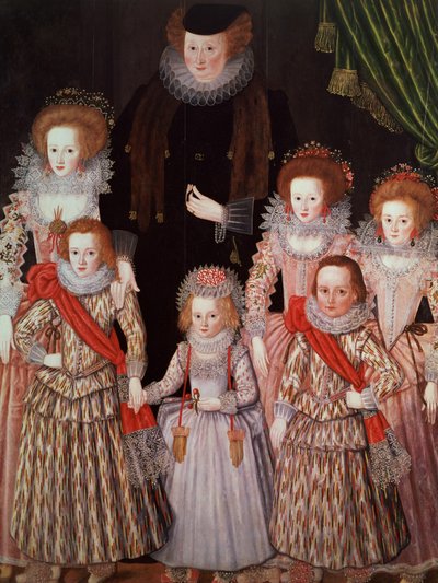 Die Tasburgh-Gruppe: Lettice Cressy, Lady Tasburgh von Bodney, Norfolk und ihre Kinder, ca. 1605 von English School